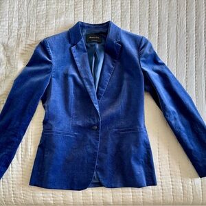 Massimo Dutti Royal Blue Velvet Blazer